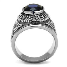 Load image into Gallery viewer, TK414707 - High polished (no plating) Stainless Steel Ring with Synthetic Synthetic Glass in Sapphire