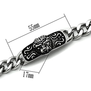 TK436 - High polished (no plating) Stainless Steel Bracelet with No Stone