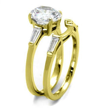 Load image into Gallery viewer, TK44701 - IP Gold(Ion Plating) Stainless Steel Ring with AAA Grade CZ  in Clear