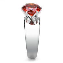 Load image into Gallery viewer, TK52001 - High polished (no plating) Stainless Steel Ring with AAA Grade CZ  in Garnet