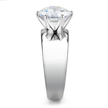 Load image into Gallery viewer, TK52004 - High polished (no plating) Stainless Steel Ring with AAA Grade CZ  in Clear