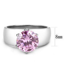 Load image into Gallery viewer, TK52010 - High polished (no plating) Stainless Steel Ring with AAA Grade CZ  in Rose