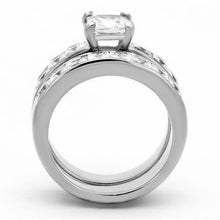 Load image into Gallery viewer, TK61206 - High polished (no plating) Stainless Steel Ring with AAA Grade CZ  in Clear