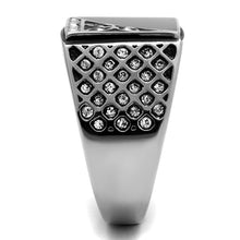 Load image into Gallery viewer, TK711 - High polished (no plating) Stainless Steel Ring with Top Grade Crystal  in Clear