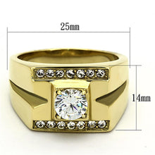 Load image into Gallery viewer, TK777 - IP Gold(Ion Plating) Stainless Steel Ring with AAA Grade CZ  in Clear