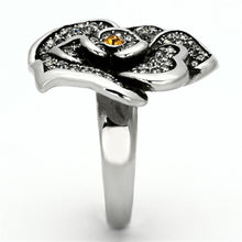 Load image into Gallery viewer, TK924 - High polished (no plating) Stainless Steel Ring with Top Grade Crystal  in Topaz