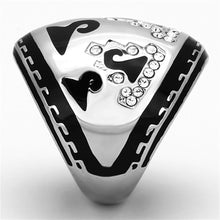 Load image into Gallery viewer, TK928 - High polished (no plating) Stainless Steel Ring with Top Grade Crystal  in Clear