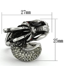 Load image into Gallery viewer, TK934 - High polished (no plating) Stainless Steel Ring with Top Grade Crystal  in Siam