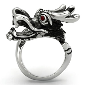 TK934 - High polished (no plating) Stainless Steel Ring with Top Grade Crystal  in Siam