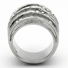 Load image into Gallery viewer, TK937 - High polished (no plating) Stainless Steel Ring with Top Grade Crystal  in Clear