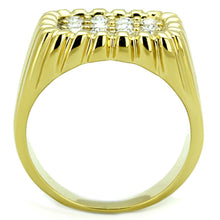 Load image into Gallery viewer, TK940G - IP Gold(Ion Plating) Stainless Steel Ring with Top Grade Crystal  in Clear