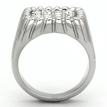 Load image into Gallery viewer, TK940 - High polished (no plating) Stainless Steel Ring with Top Grade Crystal  in Clear