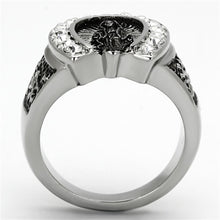 Load image into Gallery viewer, TK942 - High polished (no plating) Stainless Steel Ring with Top Grade Crystal  in Clear