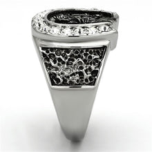 Load image into Gallery viewer, TK942 - High polished (no plating) Stainless Steel Ring with Top Grade Crystal  in Clear