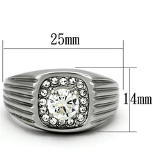 Load image into Gallery viewer, TK943 - High polished (no plating) Stainless Steel Ring with AAA Grade CZ  in Clear