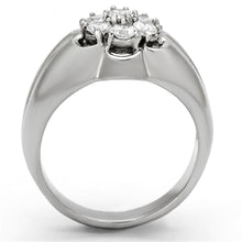 Load image into Gallery viewer, TK944 - High polished (no plating) Stainless Steel Ring with AAA Grade CZ  in Clear