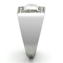 Load image into Gallery viewer, TK945 - High polished (no plating) Stainless Steel Ring with Top Grade Crystal  in Clear