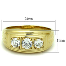 Load image into Gallery viewer, TK946G - IP Gold(Ion Plating) Stainless Steel Ring with AAA Grade CZ  in Clear