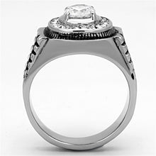 Load image into Gallery viewer, TK948 - High polished (no plating) Stainless Steel Ring with AAA Grade CZ  in Clear