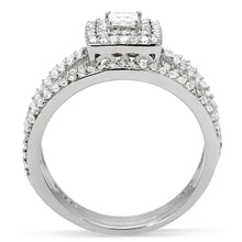 Load image into Gallery viewer, TS003 - Rhodium 925 Sterling Silver Ring with AAA Grade CZ  in Clear