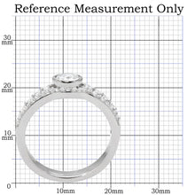 Load image into Gallery viewer, TS005 - Rhodium 925 Sterling Silver Ring with AAA Grade CZ  in Clear