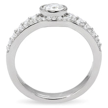 Load image into Gallery viewer, TS005 - Rhodium 925 Sterling Silver Ring with AAA Grade CZ  in Clear