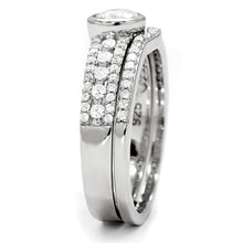 Load image into Gallery viewer, TS005 - Rhodium 925 Sterling Silver Ring with AAA Grade CZ  in Clear