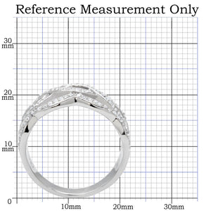 TS010 - Rhodium 925 Sterling Silver Ring with AAA Grade CZ  in Clear