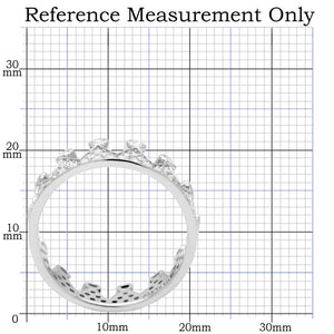 TS011 - Rhodium 925 Sterling Silver Ring with AAA Grade CZ  in Clear