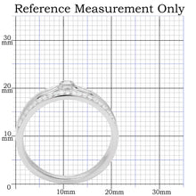 Load image into Gallery viewer, TS013 - Rhodium 925 Sterling Silver Ring with AAA Grade CZ  in Clear