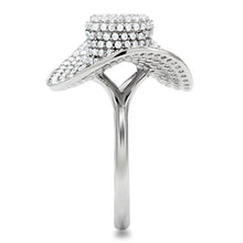 Load image into Gallery viewer, TS015 - Rhodium 925 Sterling Silver Ring with AAA Grade CZ  in Clear