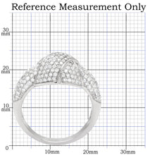 Load image into Gallery viewer, TS016 - Rhodium 925 Sterling Silver Ring with AAA Grade CZ  in Clear