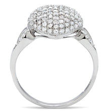 Load image into Gallery viewer, TS017 - Rhodium 925 Sterling Silver Ring with AAA Grade CZ  in Clear