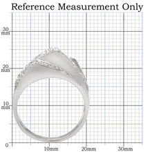 Load image into Gallery viewer, TS018 - Rhodium 925 Sterling Silver Ring with AAA Grade CZ  in Clear