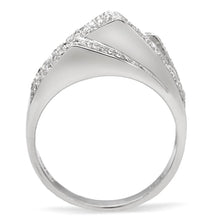 Load image into Gallery viewer, TS018 - Rhodium 925 Sterling Silver Ring with AAA Grade CZ  in Clear