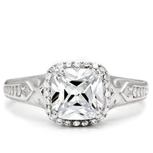 Load image into Gallery viewer, TS019 - Rhodium 925 Sterling Silver Ring with AAA Grade CZ  in Clear