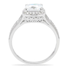 Load image into Gallery viewer, TS019 - Rhodium 925 Sterling Silver Ring with AAA Grade CZ  in Clear