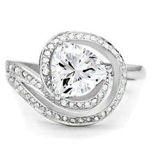 Load image into Gallery viewer, TS020 - Rhodium 925 Sterling Silver Ring with AAA Grade CZ  in Clear