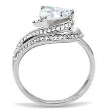 Load image into Gallery viewer, TS020 - Rhodium 925 Sterling Silver Ring with AAA Grade CZ  in Clear