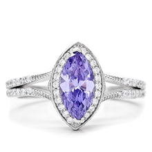 Load image into Gallery viewer, TS024 - Rhodium 925 Sterling Silver Ring with AAA Grade CZ  in Tanzanite