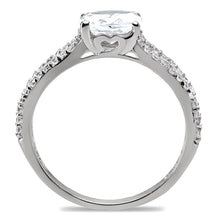 Load image into Gallery viewer, TS029 - Rhodium 925 Sterling Silver Ring with AAA Grade CZ  in Clear