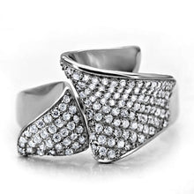 Load image into Gallery viewer, TS032 - Rhodium 925 Sterling Silver Ring with AAA Grade CZ  in Clear