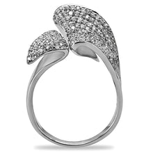 Load image into Gallery viewer, TS032 - Rhodium 925 Sterling Silver Ring with AAA Grade CZ  in Clear