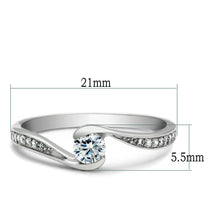 Load image into Gallery viewer, TS041 - Rhodium 925 Sterling Silver Ring with AAA Grade CZ  in Clear