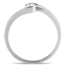 Load image into Gallery viewer, TS041 - Rhodium 925 Sterling Silver Ring with AAA Grade CZ  in Clear