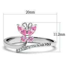 Load image into Gallery viewer, TS042 - Rhodium 925 Sterling Silver Ring with AAA Grade CZ  in Light Rose