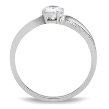 Load image into Gallery viewer, TS044 - Rhodium 925 Sterling Silver Ring with AAA Grade CZ  in Clear