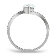 Load image into Gallery viewer, TS045 - Rhodium 925 Sterling Silver Ring with AAA Grade CZ  in Clear