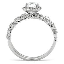 Load image into Gallery viewer, TS046 - Rhodium 925 Sterling Silver Ring with AAA Grade CZ  in Clear