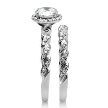 Load image into Gallery viewer, TS046 - Rhodium 925 Sterling Silver Ring with AAA Grade CZ  in Clear